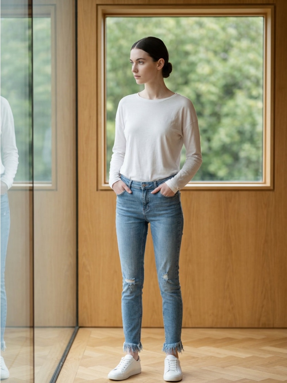 Free People Shark Bite Skinny Jeans